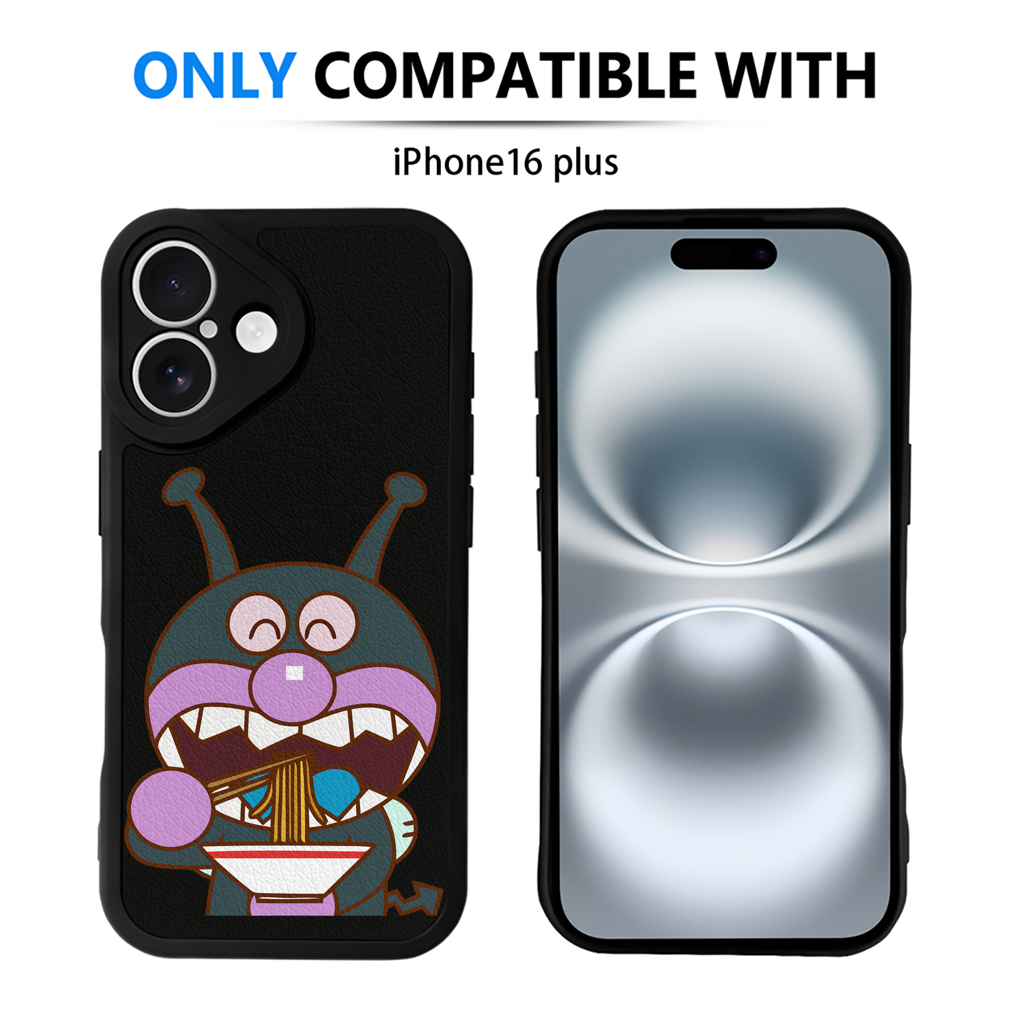（画像用） アンパンマン Anpanman 【iPhone 16シリーズ対応】シリコンスマホケース（レザー調） 材質：シリコン